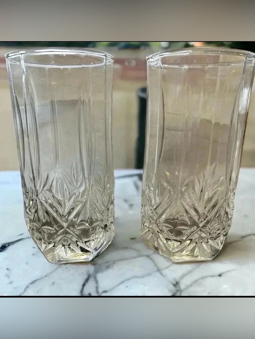Vintage Cristal d'Arques-Durand Brighton 15 floz Highball Tumblers Set of 2 Mint